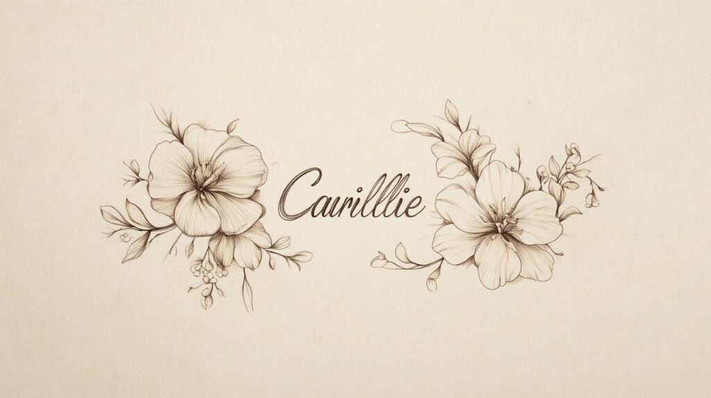 L’elegance du trait : Le Symbole Camille pour tatouage version portrait minimal