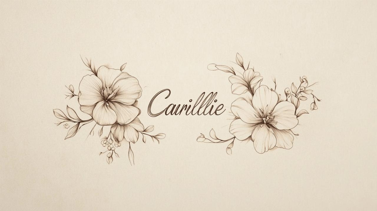 L’elegance du trait : Le Symbole Camille pour tatouage version portrait minimal
